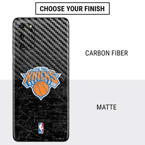 NBA New York Knicks Black Secondary Logo Galaxy S20 Plus Skin